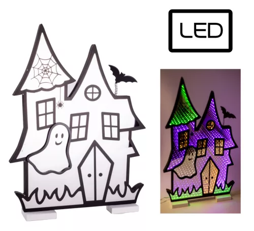 LED HALLOWEEN KÍSÉRTET KASTÉLY SZELLEMMEL
