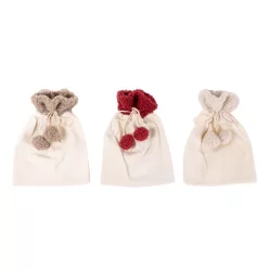 TEXTIL SZÜTYŐ FEHÉR, POMPOMMAL, 3 SZÍN