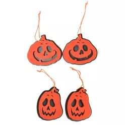 FA AKASZTÓS HALLOWEEN TÖK SZETTBEN, 4 DARAB, NARANCSSÁRGA