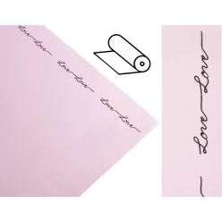MŰANYAG CSOMAGOLÓ, TEKERCSES, LOVE FELIRATTAL, RÓZSASZÍN
