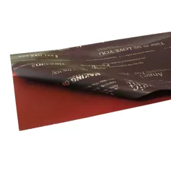   MŰANYAG CSOMAGOLÓ, 20 DARABOS, 2 OLDALAS, SZÖVEG MINTA, BURGUNDI