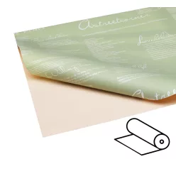 MŰANYAG CSOMAGOLÓ TEKERCS, 2 OLDALAS, IDÉZET MINTA, ZÖLD
