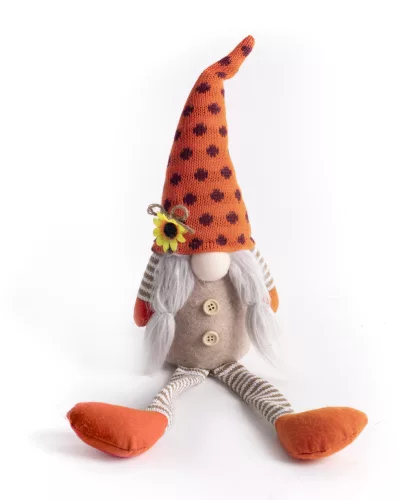TEXTIL ORRMANÓ, LÓGÓLÁBÚ, BARNA/NARANCSSÁRGA, PÖTTYÖS SAPKÁBAN