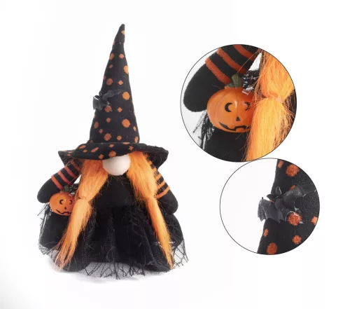 TEXTIL HALLOWEEN BOSZORKÁNY, NARANCSSÁRGA/FEKETE
