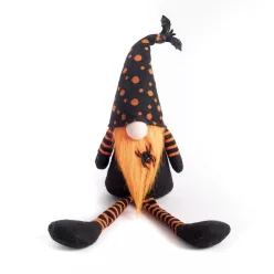   TEXTIL HALLOWEEN ORRSZAKÁLL, LÓGÓLÁBÚ, NARANCSSÁRGA/FEKETE