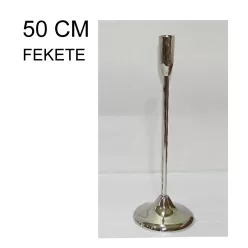 ALUMIÍNIUM GYERTYATARTÓ, TALPAS, KÓNUSZ, MATT FEKETE