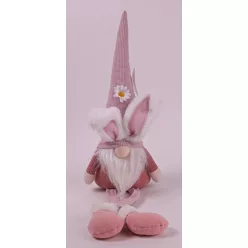   TEXTIL NYÚLSZAKÁLL LÓGÓ LÁBÚ, RÓZSASZÍN, VIRÁGS SAPKÁS