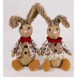   TEXTIL NYÚL, ÜLŐ, FIÚ VAGY LÁNY, BARNA ZSÁKVÁSZON RUHÁS