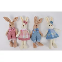  TEXTIL AKASZTÓS NYÚL FIÚ VAGY LÁNY, KÉK VAGY RÓZSASZÍN