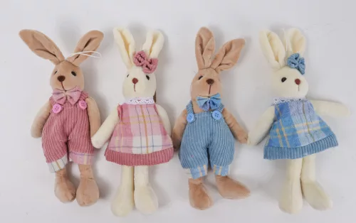 TEXTIL AKASZTÓS NYÚL FIÚ VAGY LÁNY, KÉK VAGY RÓZSASZÍN