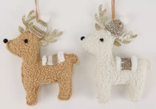 TEXTIL AKASZTÓS RÉNSZARVAS, SAPKÁBAN, ARANY GLITTERES SZARVVAL