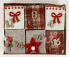 TEXTIL ADVENTI NAPTÁR SZÜTYŐ, 24 NAP, PIROS
