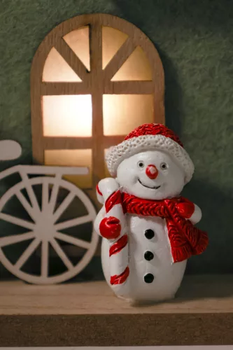 FILC HÁZ LEDDEL, ADVENTI NAPTÁR, FENYŐVEL, HÓEMBERREL, ZÖLD