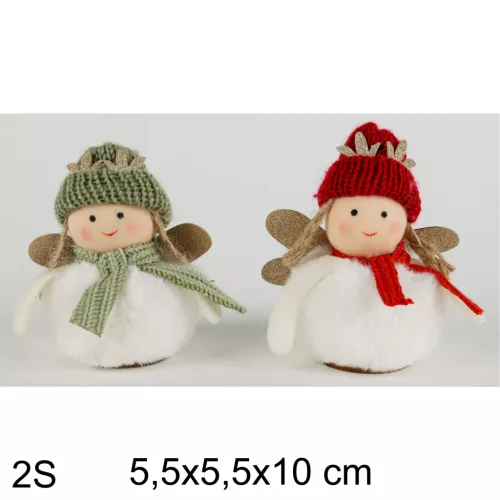 TEXTIL ANGYAL ÁLLÓ, SAPKÁBAN ÉS SÁLBAN, ZÖLD VAGY PIROS