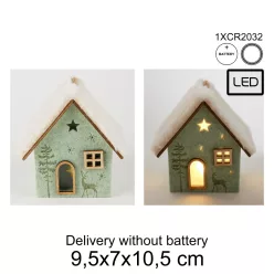 FILC AKASZTÓS HÁZ LEDDEL, FENYŐ ÉS SZARVASMINTÁS, ZÖLD