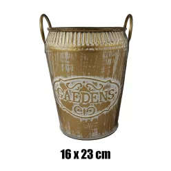 BÁDOG KASPÓ, 2 FÜLLEL, ARANY, FEHÉR, GARDEN FELIRATTAL