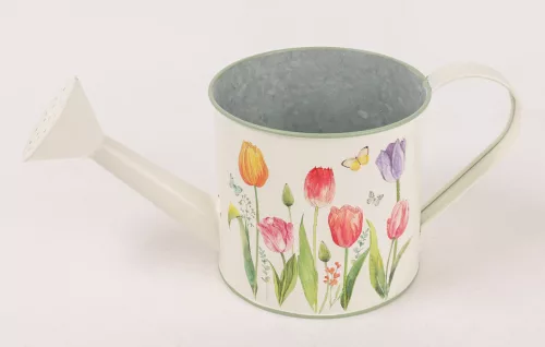 BÁDOG ÖNTÖZŐ KANNA, TULIPÁNOS