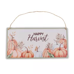 BÁDOG AKASZTÓS KÉP, TÖKÖK, HAPPY HARVEST FELIRAT