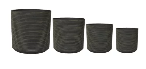 KÜLTÉRI KASPÓ SZETT, 4 DARABOS, CYLINDER ALAKÚ, MEDVE BARNA