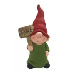 KERÁMIA MANÓ, TÁBLÁVAL, WELCOME FELIRATTAL, PIROS ZÖLD
