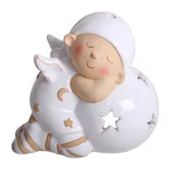 TERRACOTTA FIÚ GÖMBBEL, MÁZASFEHÉR