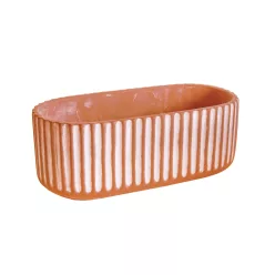 BETONKASPÓ, OVÁLIS  BORDÁZOTT, TERRAKOTTA