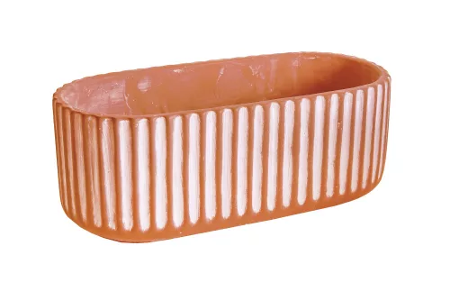 BETONKASPÓ, OVÁLIS  BORDÁZOTT, TERRAKOTTA
