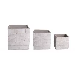   BETON KASPÓ, 3 DARABOS, NÉGYSZÖG ALAKÚ, MIRO VILÁGOS SZÜRKE