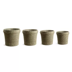 BETONKASPÓ, 4 DARABOS, KEREK, KOSÁR MINTÁS, RATTAN