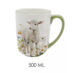 KERÁMIA BÖGRE, BÁRÁNY, MARGARÉTÁK KÖZÖTT