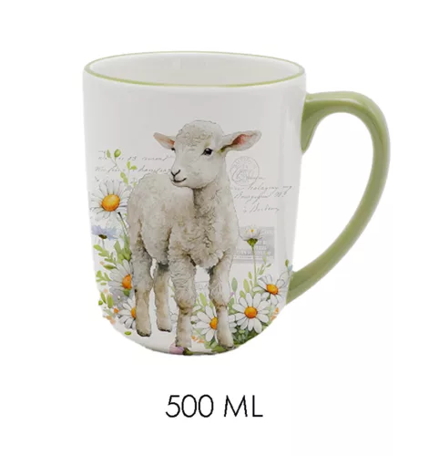 KERÁMIA BÖGRE, BÁRÁNY, MARGARÉTÁK KÖZÖTT