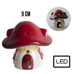PORCELÁN LED GOMBAHÁZ, PIROS ÉS FEHÉR