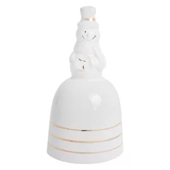 PORCELÁN CSENGŐ, HÓEMBER, FEHÉR ARANY