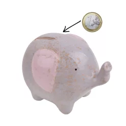 PORCELÁN ELEFÁNT, PERSELY, SZÜRKE RÓZSASZÍN