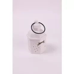 PORCELÁN LÁMPÁS LEDDEL, FEHÉR, HULLÓCSILLAG MINTÁS