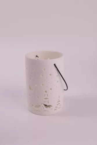PORCELÁN LED LÁMPÁS, TÉL, FEHÉR