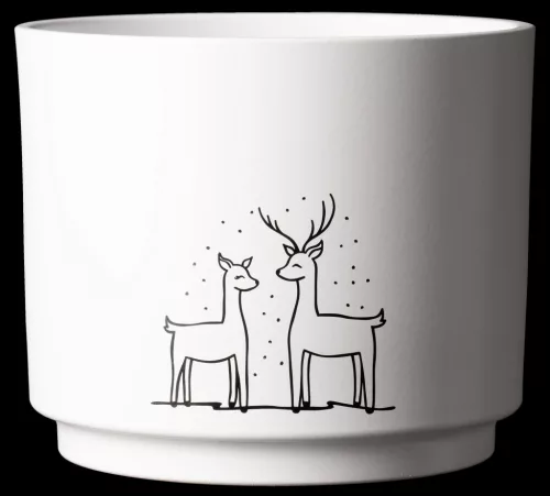 KERÁMIA KASPÓ, OSLO WINTER, DEER, FEHÉR