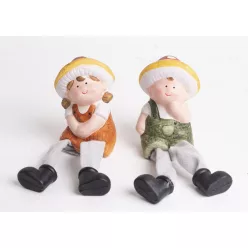 KERÁMIA GOMBAGYEREK, LÓGÓLÁBÚ, NARANCSSÁRGA ZÖLD
