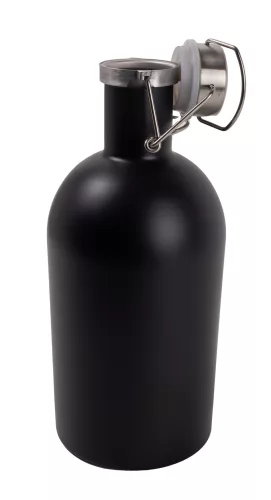 FLASKA CSATOS, ROZSDAMENTES ACÉL, DUPLA FALÚ, FEKETE