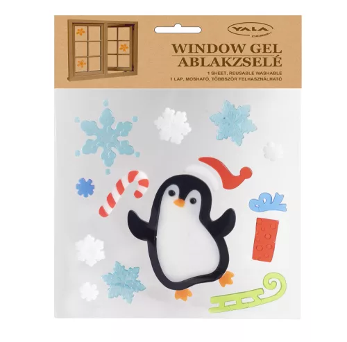 DEKOR ABLAKZSELÉ PINGVIN HÓPIHÉKKEL