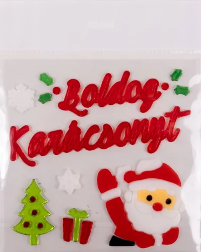 ABLAKZSELÉ MIKULÁS,  BOLDOG KARÁCSONYT FELIRAT