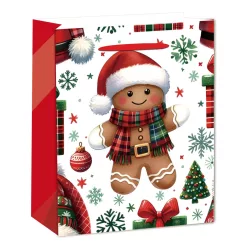   PAPÍRTASAK MATT, MÉZESKALÁCS FIGURA SÁLBAN ÉS MIKULÁS SAPKÁBAN