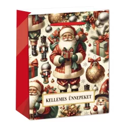   PAPÍRTASAK MATT, NOSZTALGIA MIKULÁS, KELLEMES ÜNNEPEKET FELIRAT
