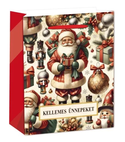 PAPÍRTASAK MATT, NOSZTALGIA MIKULÁS, KELLEMES ÜNNEPEKET FELIRAT