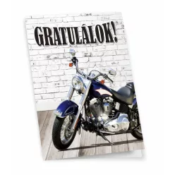 KÉPESLAP, DOMBORNYOMOTT, GRATULÁLOK FELIRAT, NAGY MOTOR