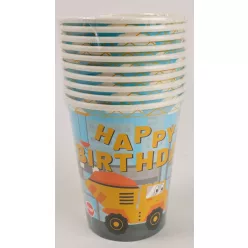   PARTY PAPÍR POHÁR, 10 DARABOS, HAPPY BIRTHDAY FELIRATTAL, ÚTÉPÍTŐS