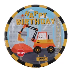   PARTY PAPÍR TÁNYÉR, 10 DARABOS, HAPPY BIRTHDAY FELIRATTAL, ÚTÉPÍTŐS