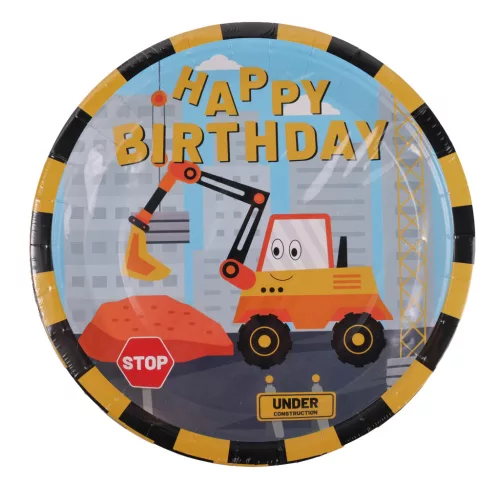 PARTY PAPÍR TÁNYÉR, 10 DARABOS, HAPPY BIRTHDAY FELIRATTAL, ÚTÉPÍTŐS