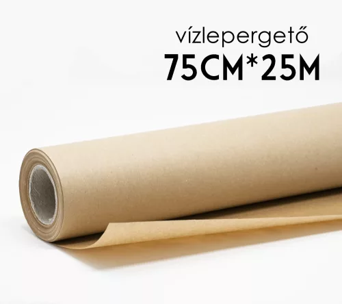 CSOMAGOLÓ PAPÍR, TEKERCS, VÍZLEPERGETŐS, KRAFT, NATÚR