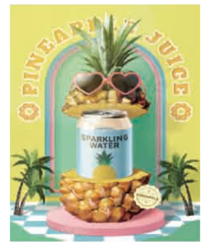 PAPÍRTASAK BOROS MATT, ANANÁSZ ÉS PÁLMAFÁK, PINEAPPLES JUICE